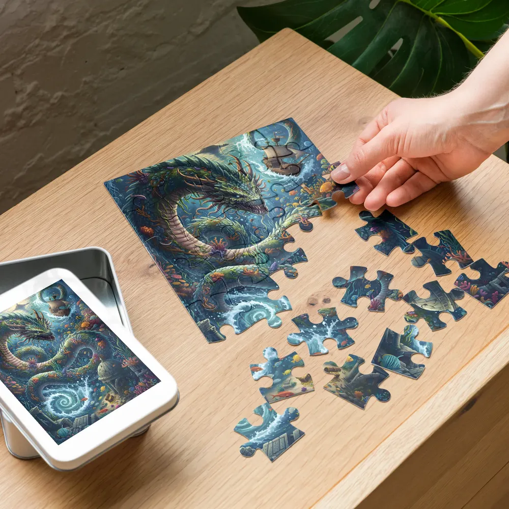 Leviathan's Lair 
 Jigsaw Puzzle in Tin Box