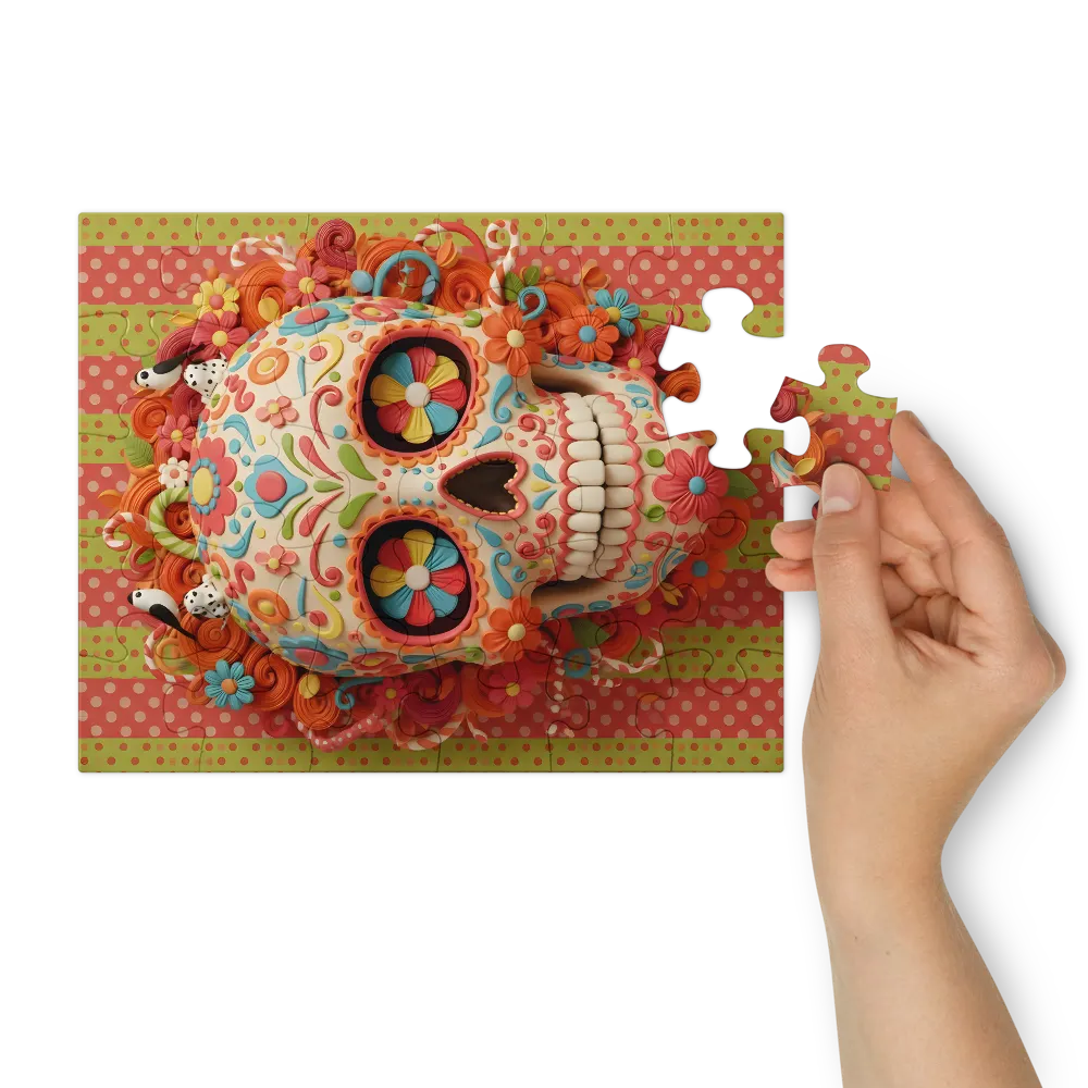 Floral Sugar Skull 
 Jigsaw Puzzle in Tin Box