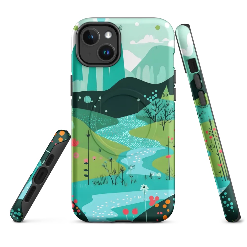 Whimsical River in a Lush Landscape