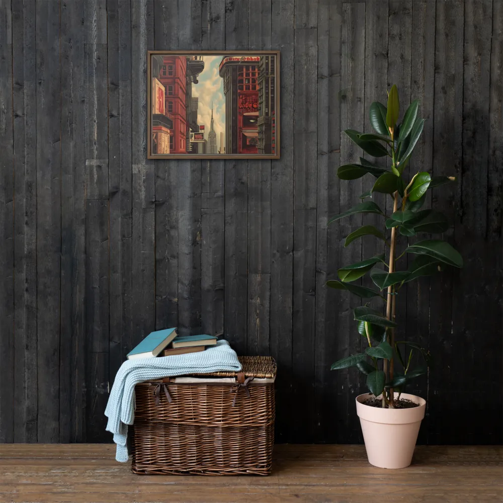 A Glimpse of Tomorrow: Urban Ambition | Canvas with Brown Frame | 16″×20″