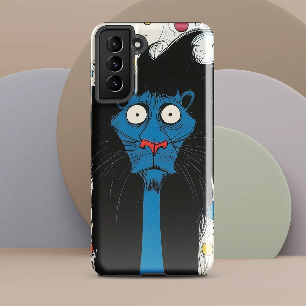 Whimsical Blue Lion