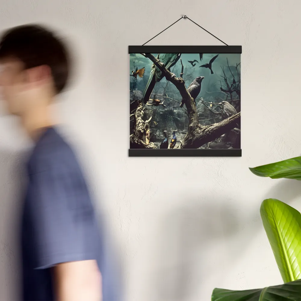 Whispers of the Avian Realm | Poster With Black Wood Hanger | 12″×12″