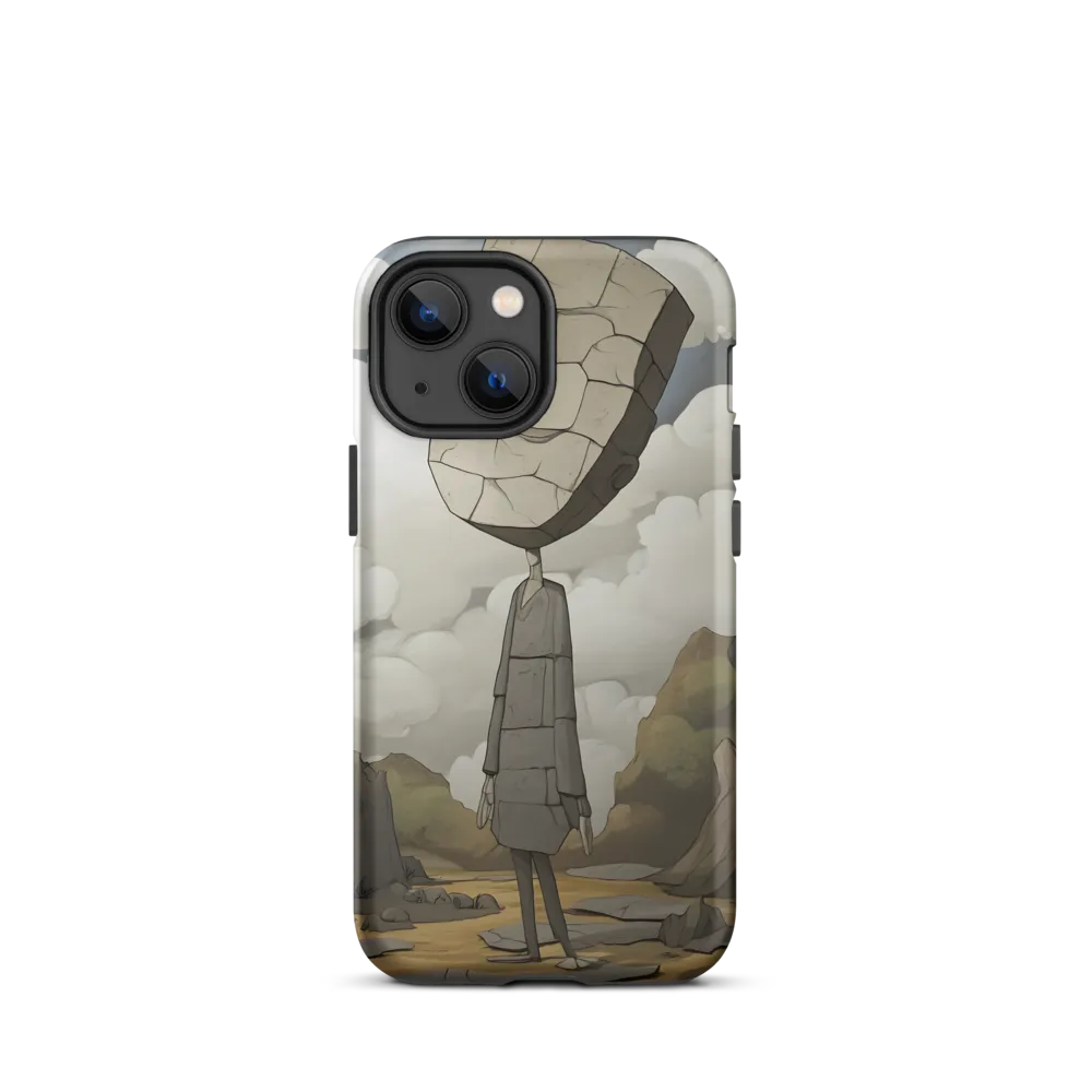 Whimsical Stone Figure in a Rocky Landscape | Phone Case |  13 mini | Tough Case | Matte