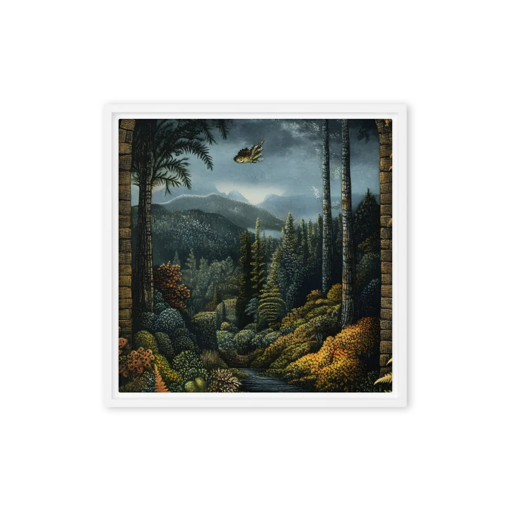 Whispers of the Enchanted Forest | Canvas with White Frame | 16″×16″