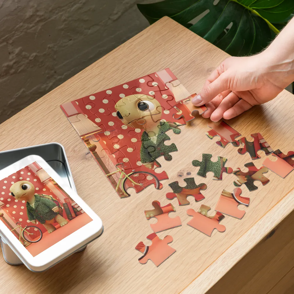 Polka-Dot Turtle 
 Jigsaw Puzzle in Tin Box