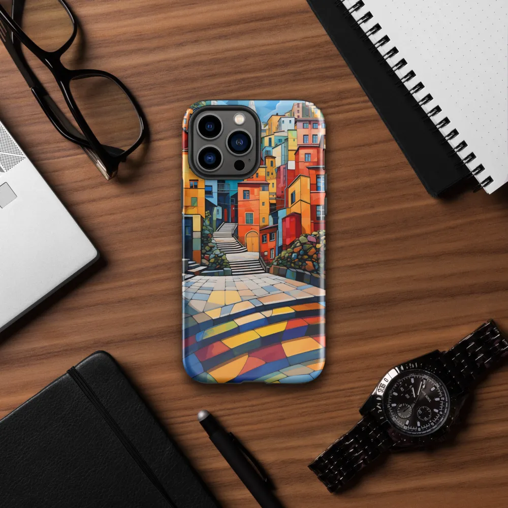 Vibrant Village: A Cubist Journey