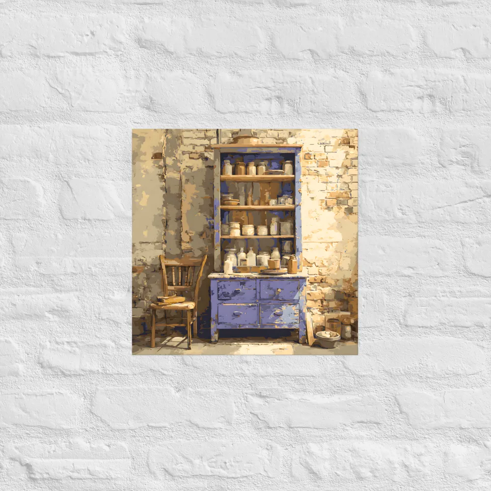 Rustic Blue Hutch 
 Poster | 16″x 16″