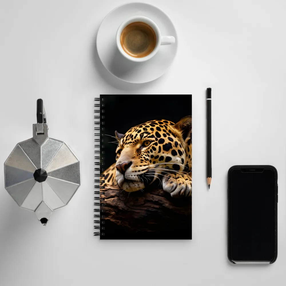 Tranquil Majesty: The Resting Leopard | Spiral Notebook