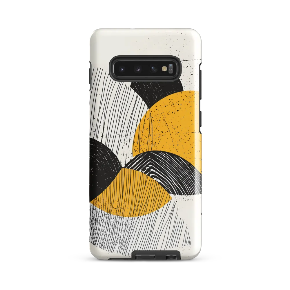 Dynamic Harmony in Black and Yellow | Phone Case |  S10 Plus | Tough Case | Glossy