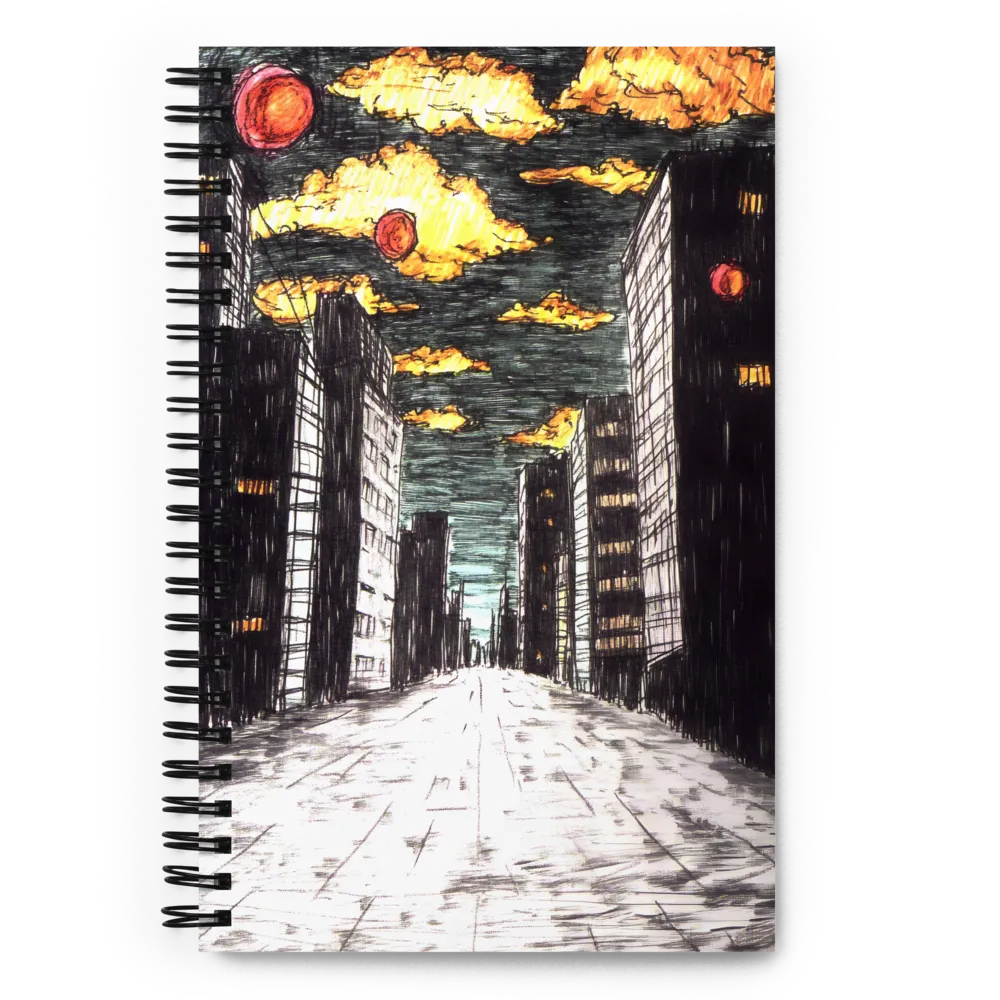 Eclipsed Cityscape | Spiral Notebook