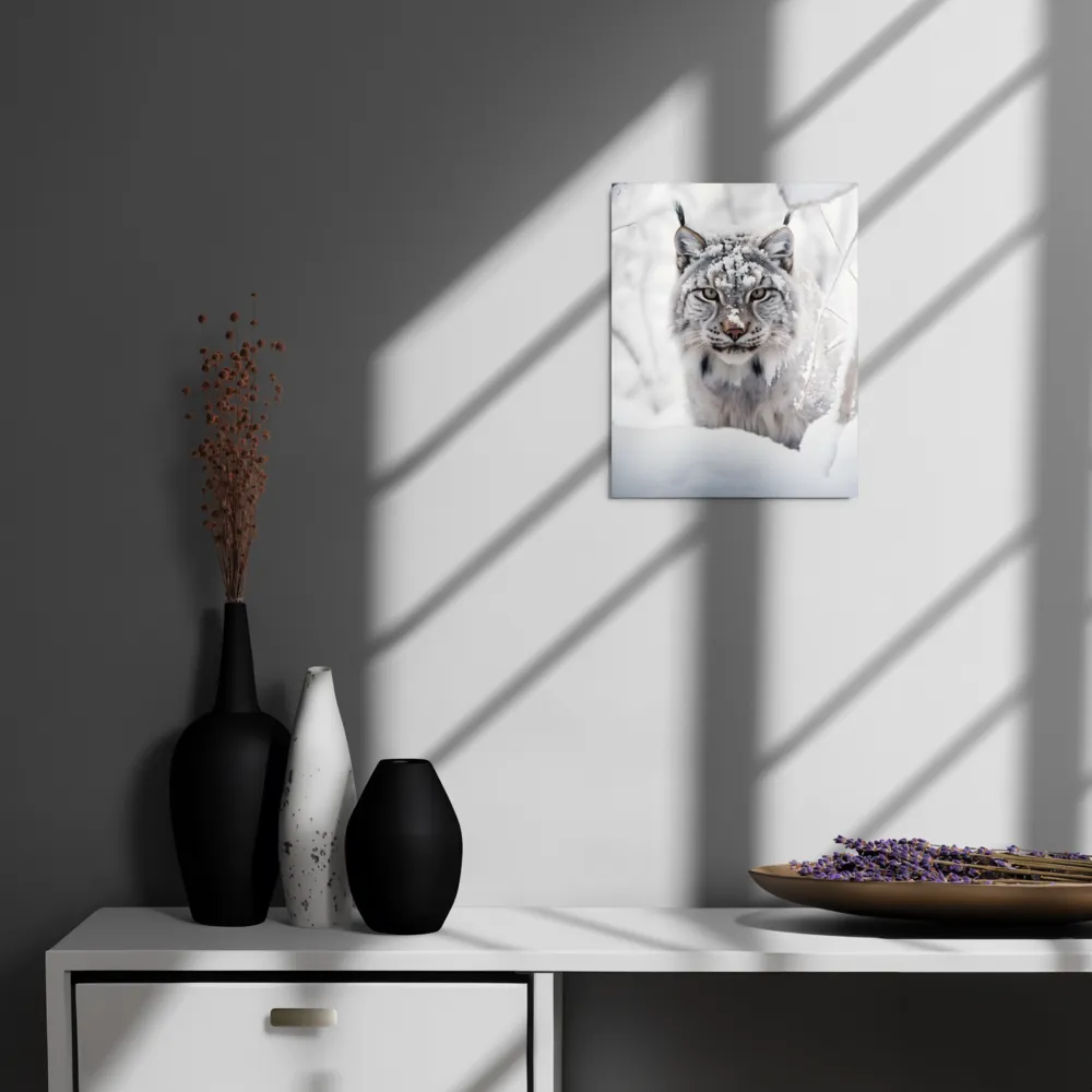 Whispers of Winter: The Lynx in Snow | Metal Print | 11″×14″