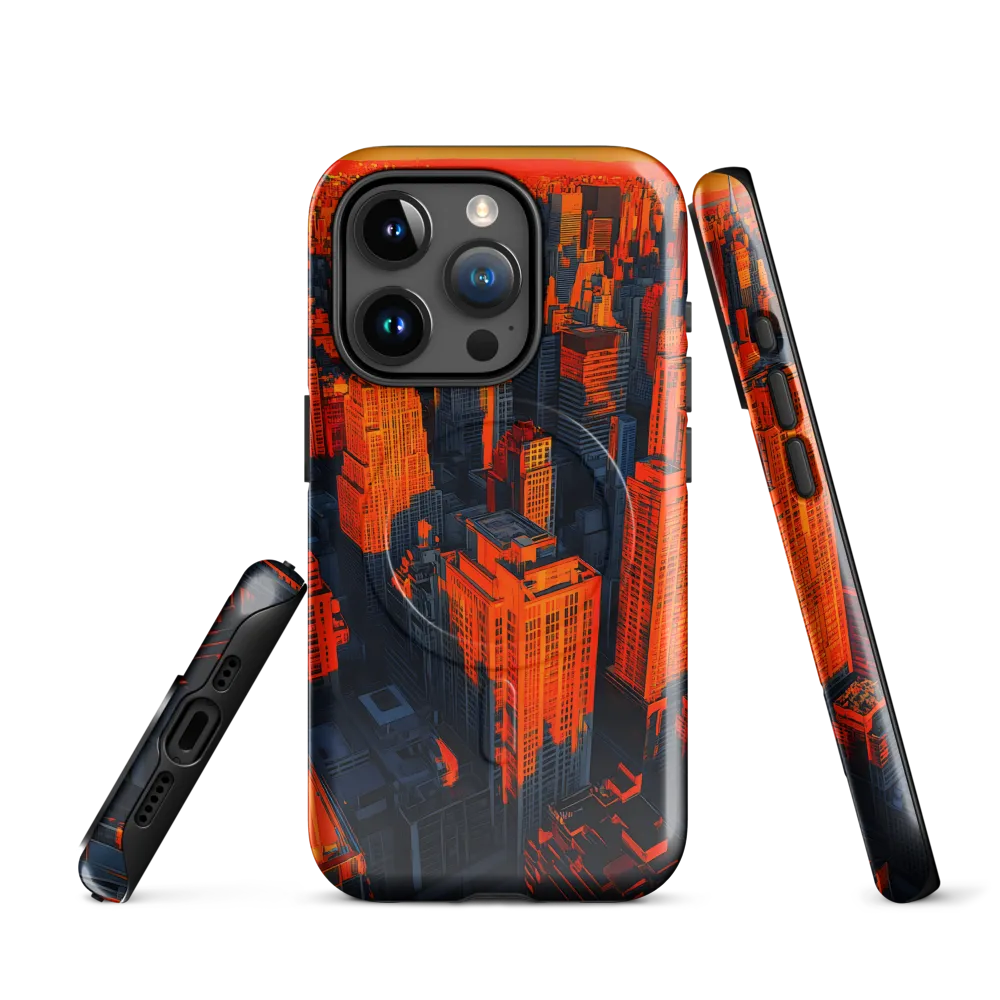 Urban Dawn: A Digital Ode to Skyscrapers | Phone Case |  15 Pro | MagSafe® Tough Case | Glossy
