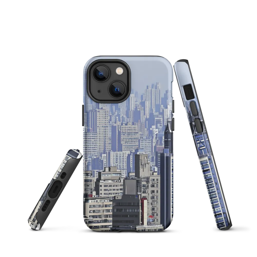 Urban Symphony: A Cityscape in Blues and Grays