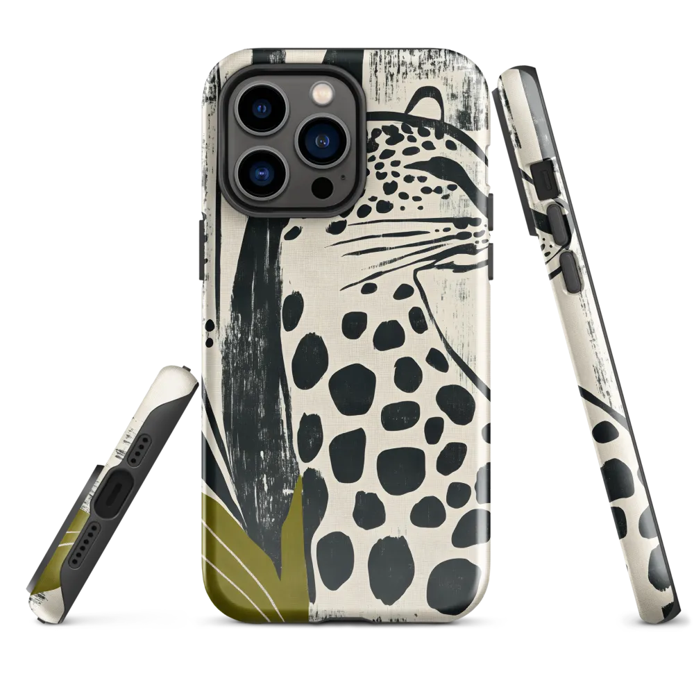 Leopard in Silhouette: A Modern Appeal | Phone Case |  14 Pro Max | Tough Case | Glossy