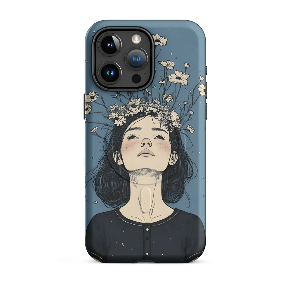 Floral Serenity: A Portrait of Tranquility | Phone Case |  15 Pro Max | MagSafe® Tough Case | Matte