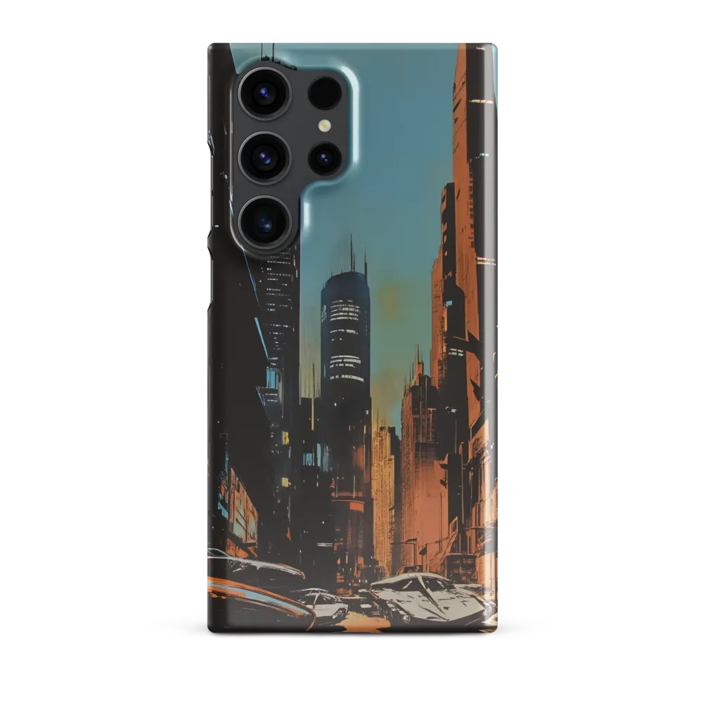 Futuristic Cityscape in Blue and Orange