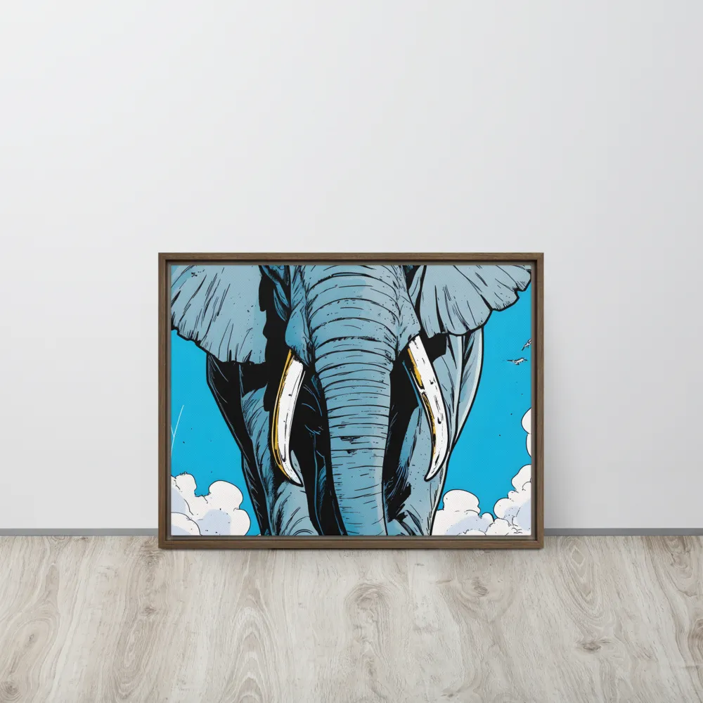 Majestic Presence: The Elephant | Canvas with Brown Frame | 18″×24″
