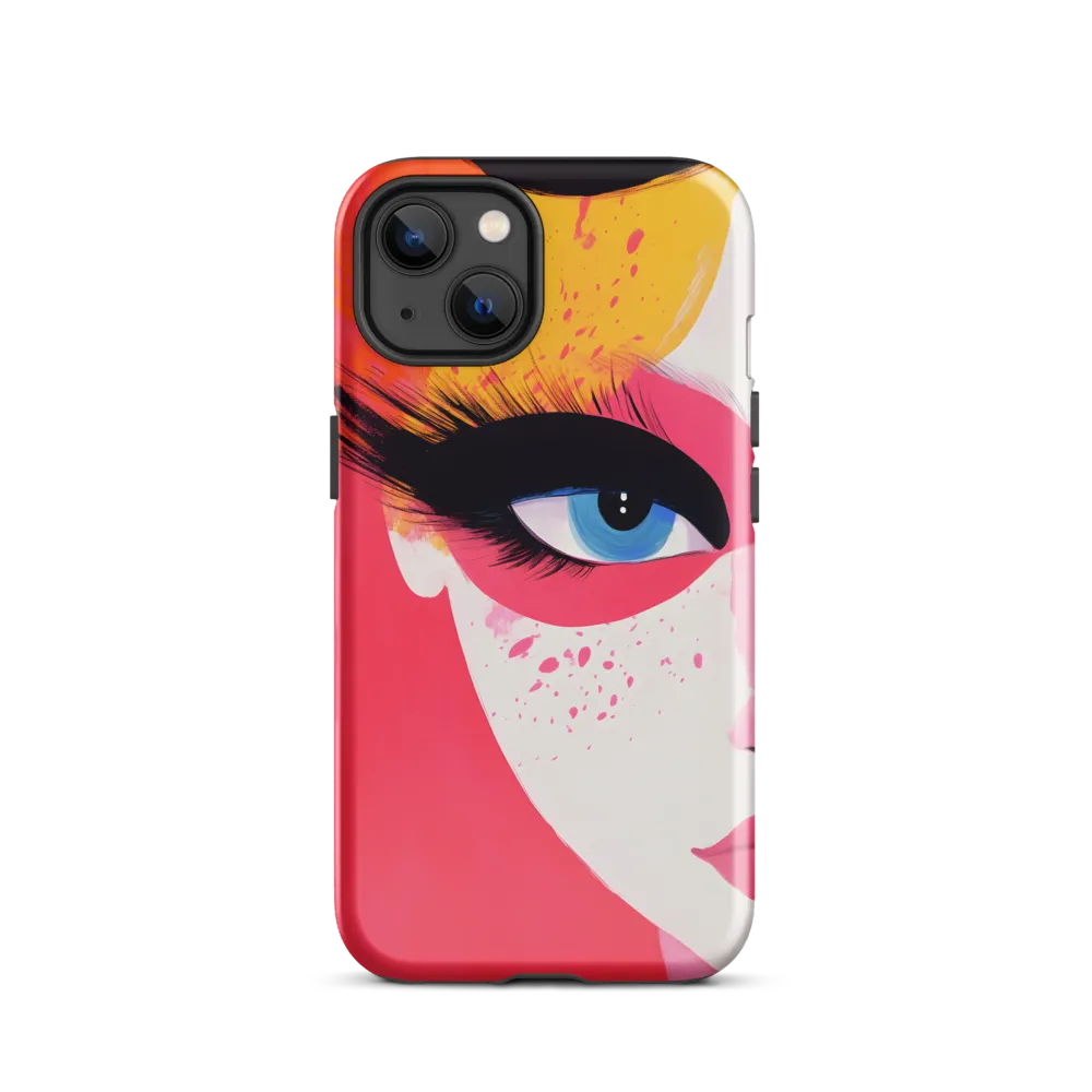 Half-View: Azure Eye in Pink