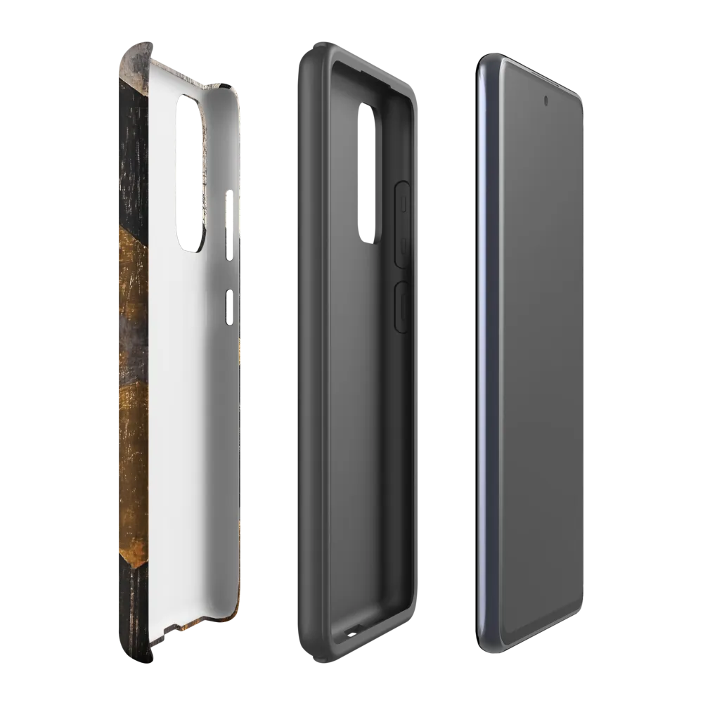 Geometric Harmony in Gold and Black | Phone Case |  S20 FE | Tough Case | Matte