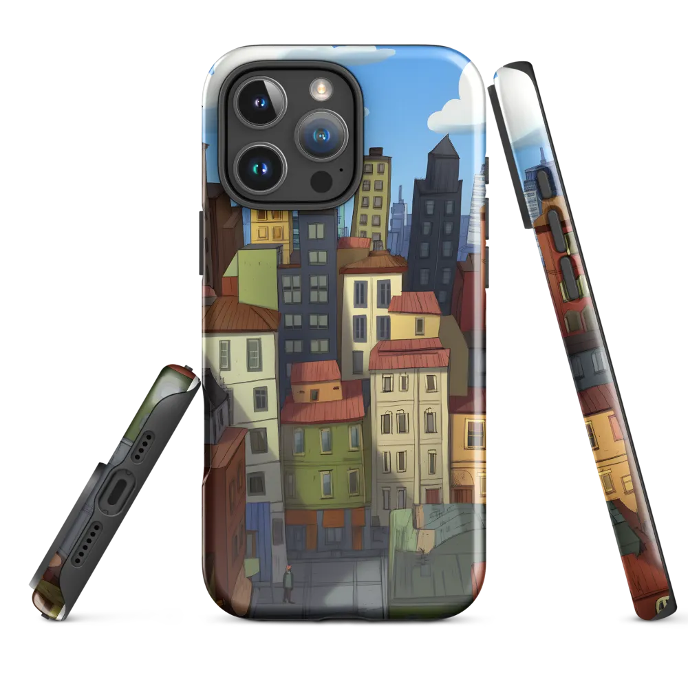 Urban Symphony: A Colorful Cityscape | Phone Case |  16 Pro Max | Tough Case | Glossy