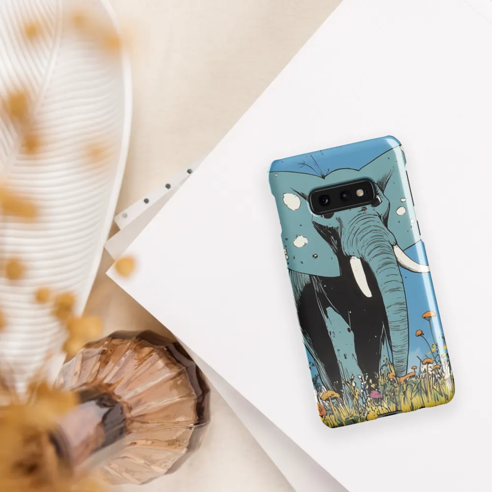 Whimsical Blue Elephant in Bloom