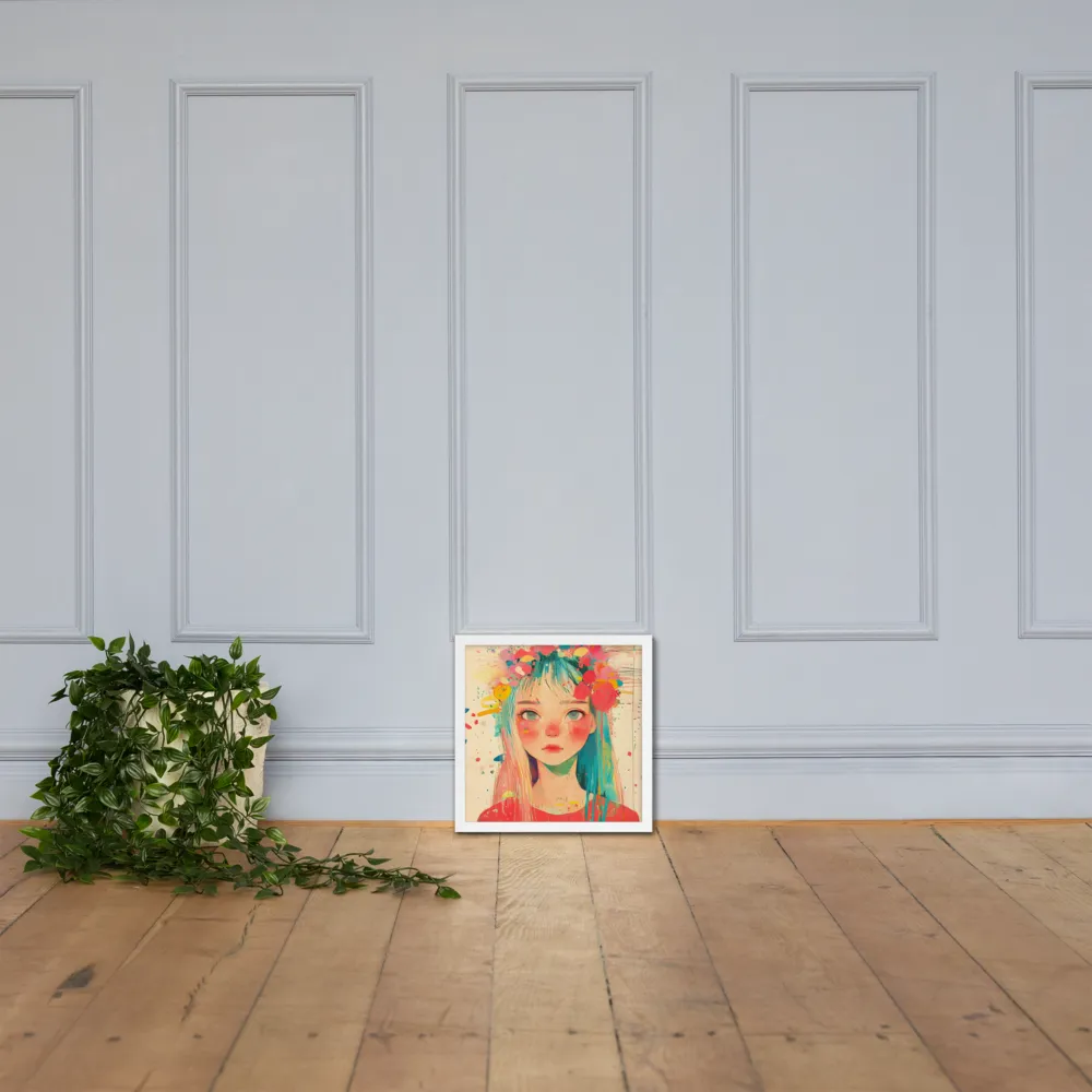 Whimsical Blossom | Poster with White Frame | 14″×14″