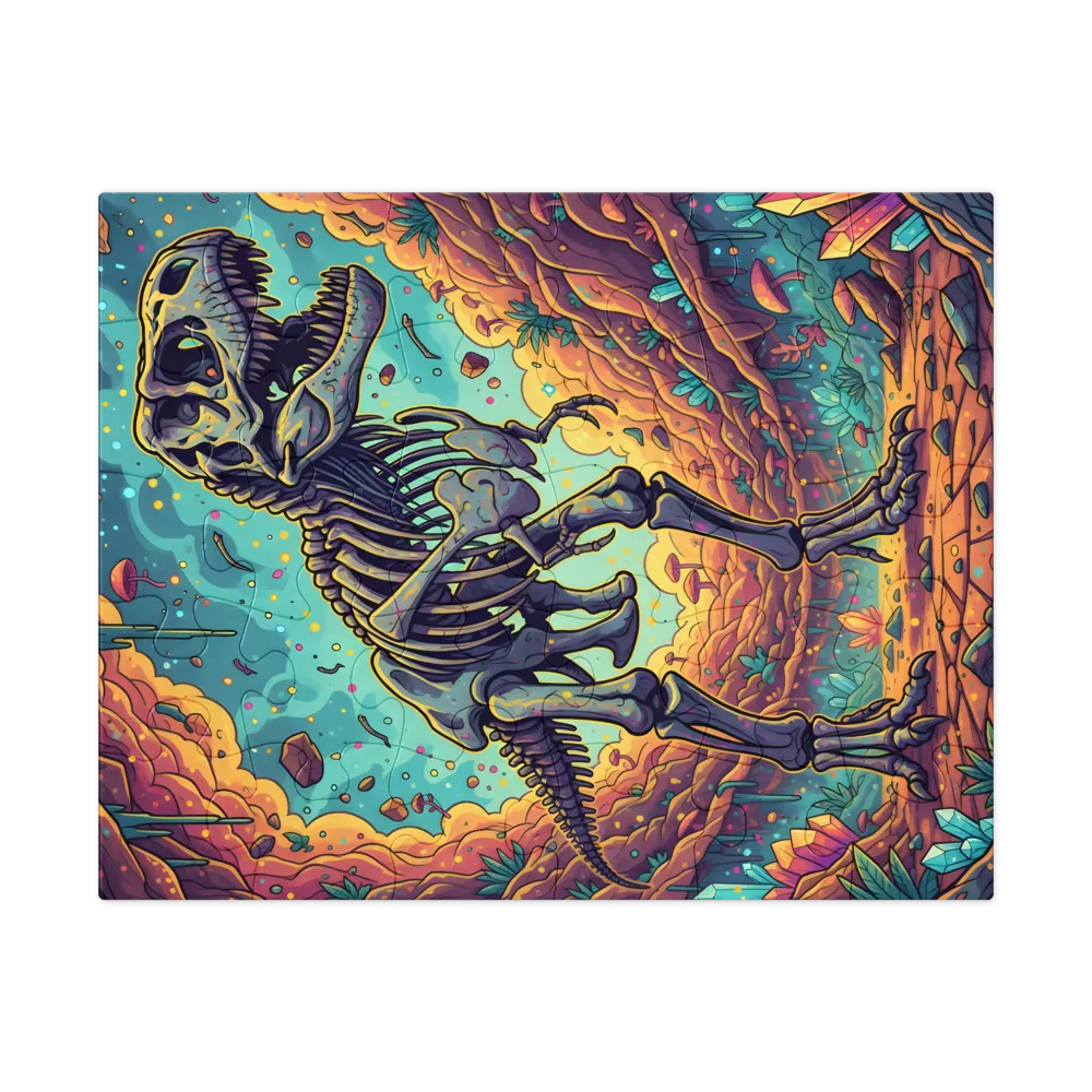 Crystal Cavern T. rex 
 Jigsaw Puzzle in Tin Box