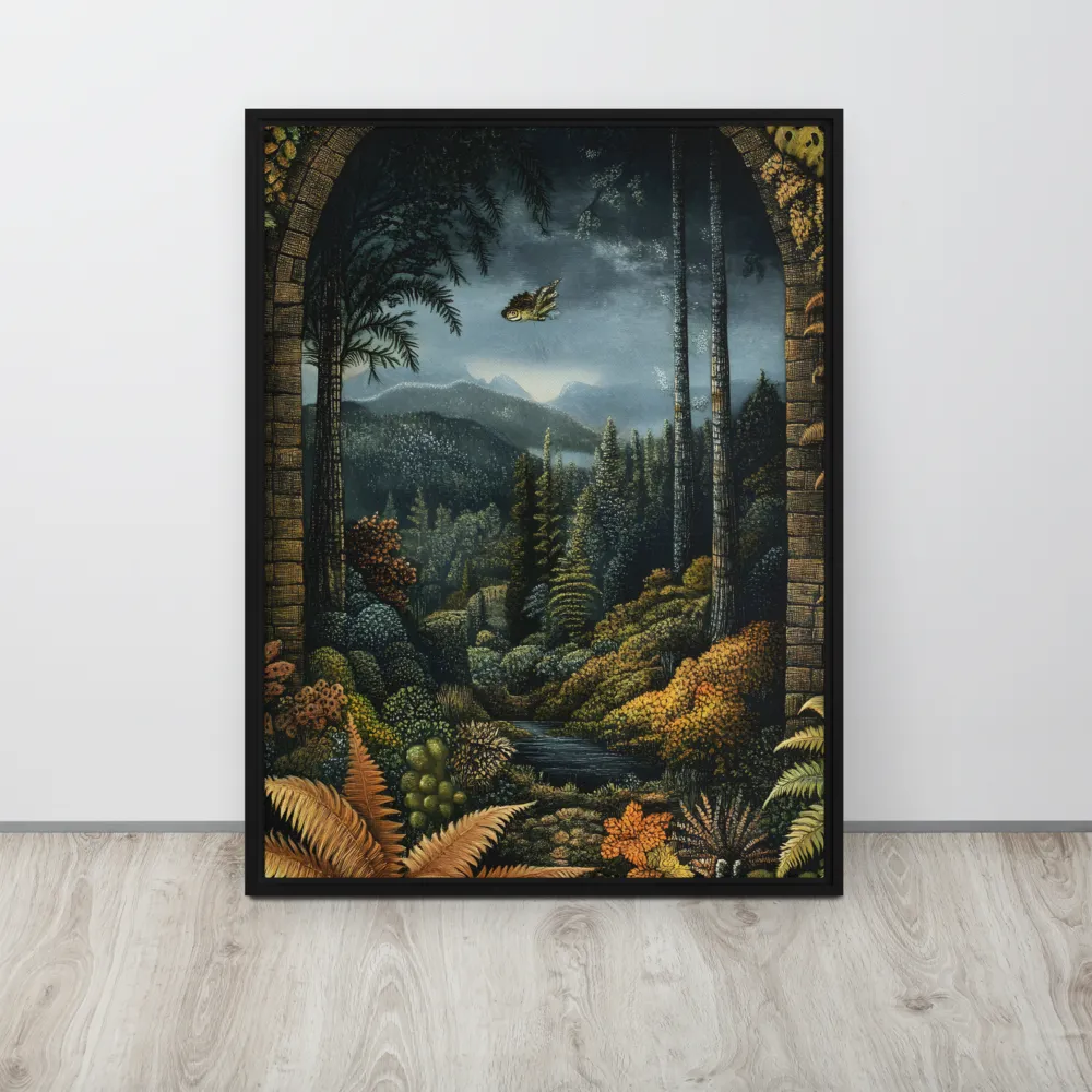 Whispers of the Enchanted Forest | Canvas with Black Frame | 24″×32″