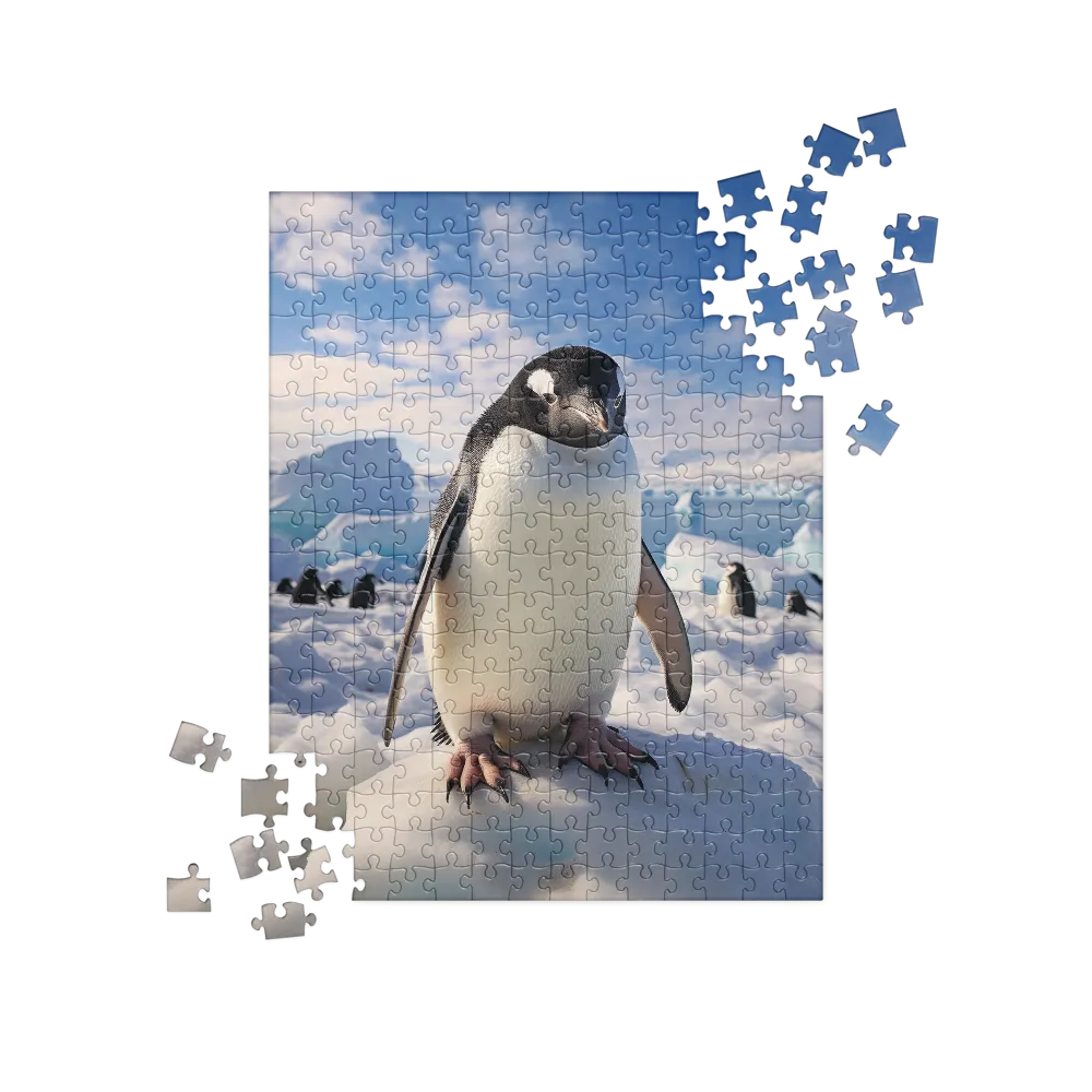 Solitary Majesty: Arctic Penguin on Ice | Jigsaw Puzzle | 252 pieces