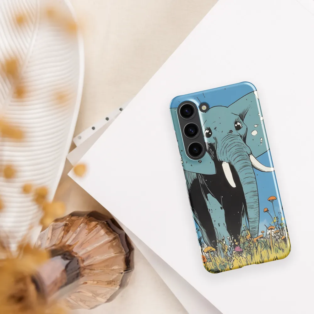 Whimsical Blue Elephant in Bloom