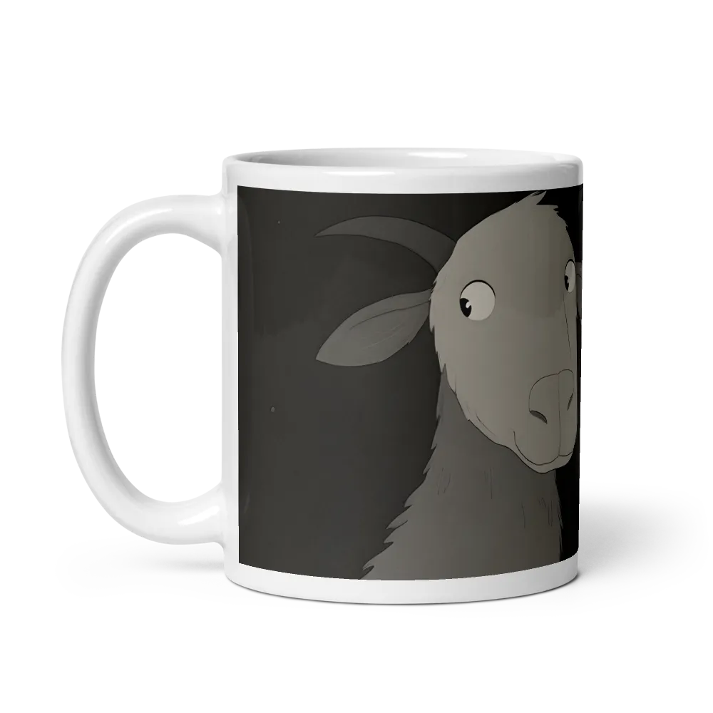 Whimsical Goat in Darkness | Mug with White inside | 11 oz