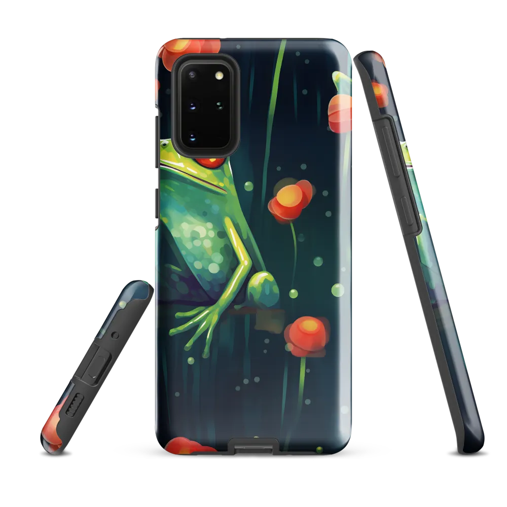 Playful Frogs in a Lush Pond