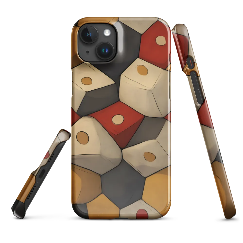 Interlocking Hexagons: An Abstract Dance of Color | Phone Case |  15 Plus | Snap Case | Glossy
