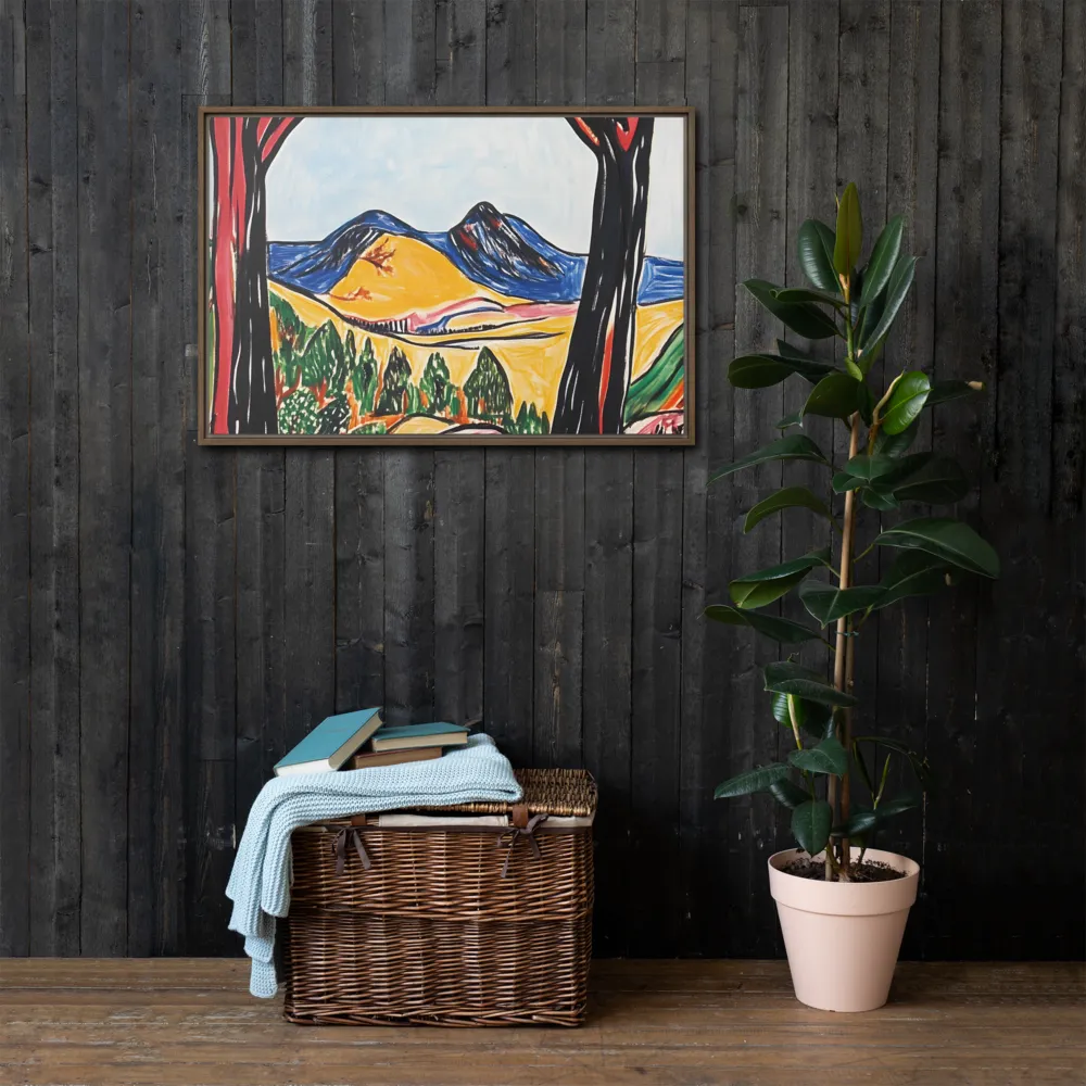 Vibrant Nature's Embrace | Canvas with Brown Frame | 24″×36″