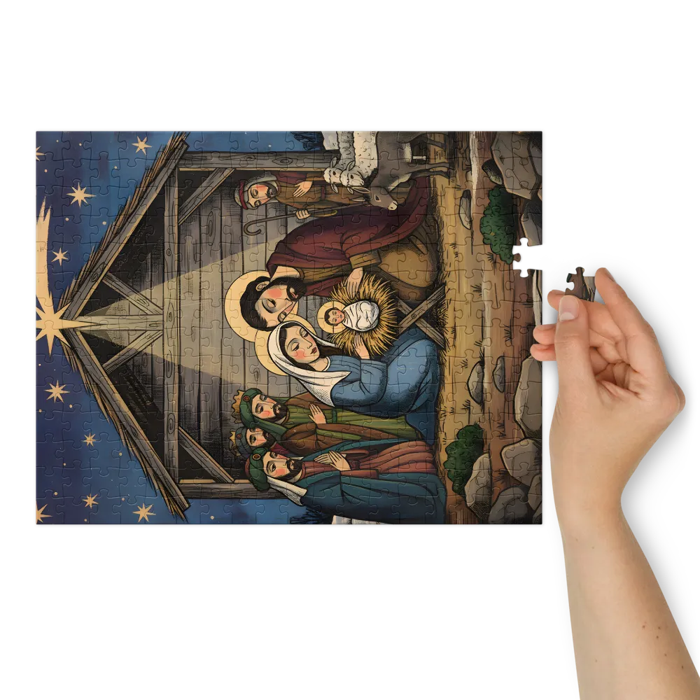 The Sacred Nativity 
 Jigsaw Puzzle in Tin Box