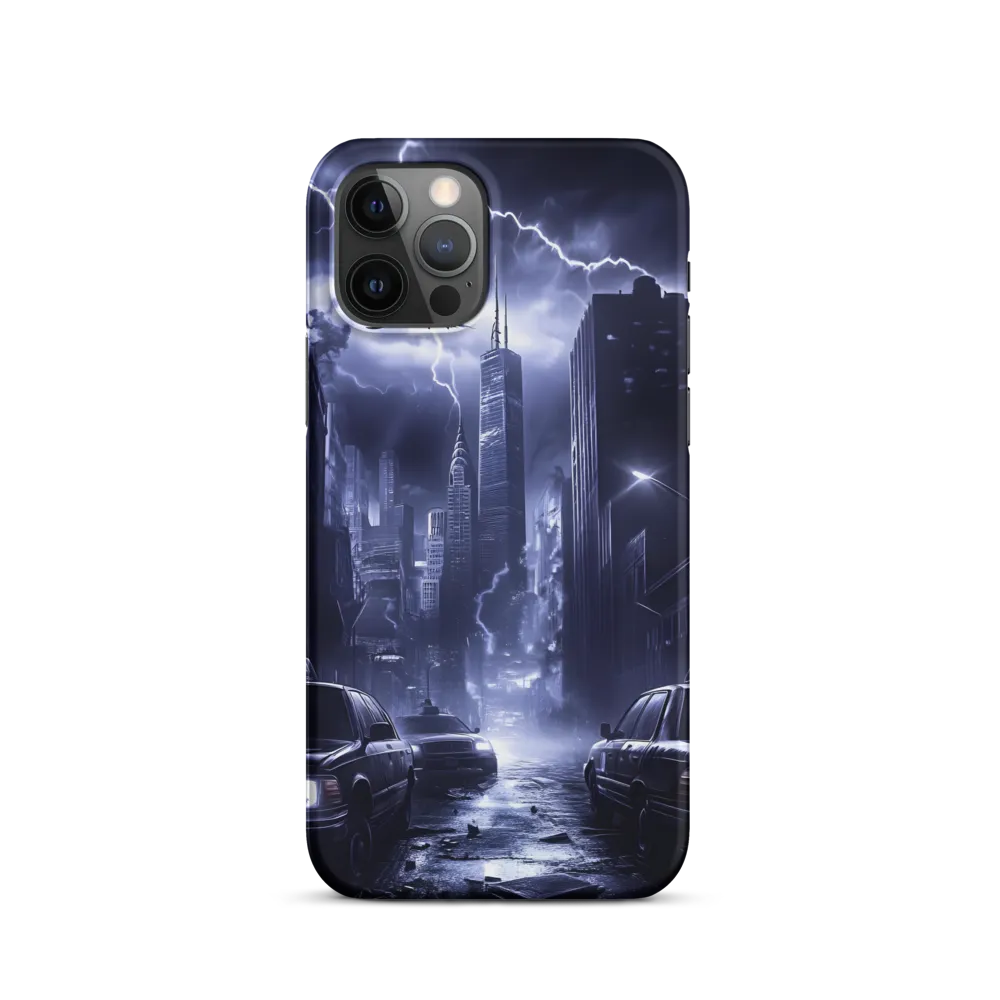 Stormy Cityscape: Shadows of the Night | Phone Case |  12 Pro | Snap Case | Matte
