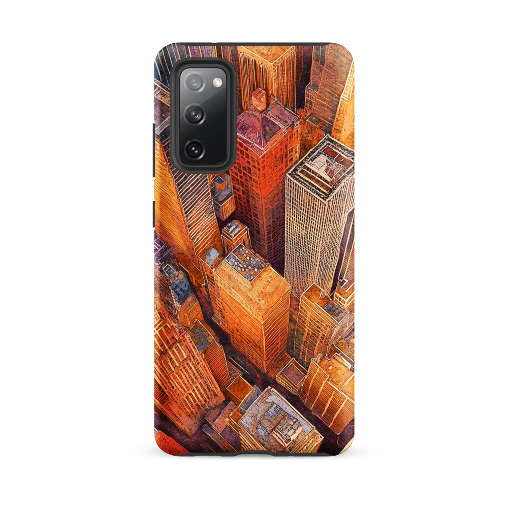 Urban Symphony in Orange and Purple