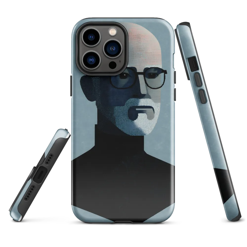 Minimalist Portrait of a Modern Man | Phone Case |  13 Pro Max | Tough Case | Glossy