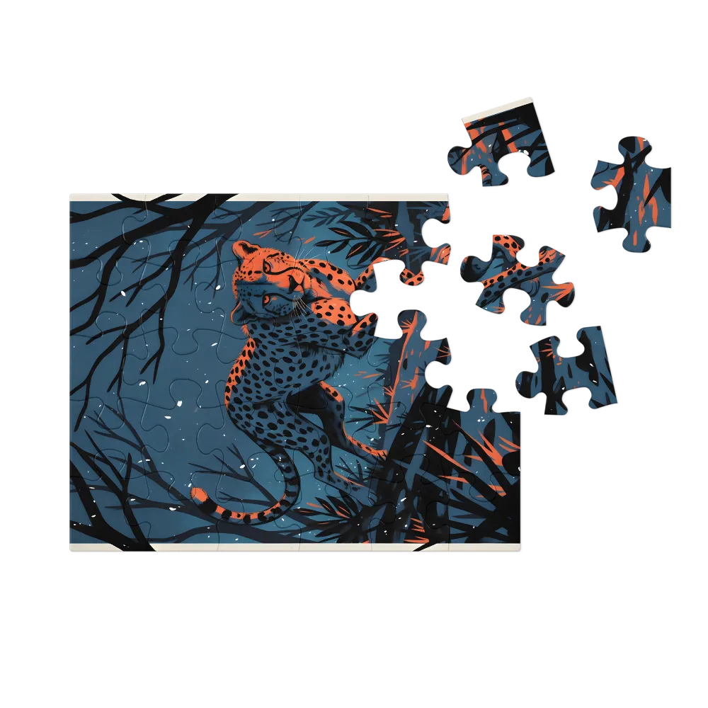 Midnight Cheetah 
 Jigsaw Puzzle in Tin Box