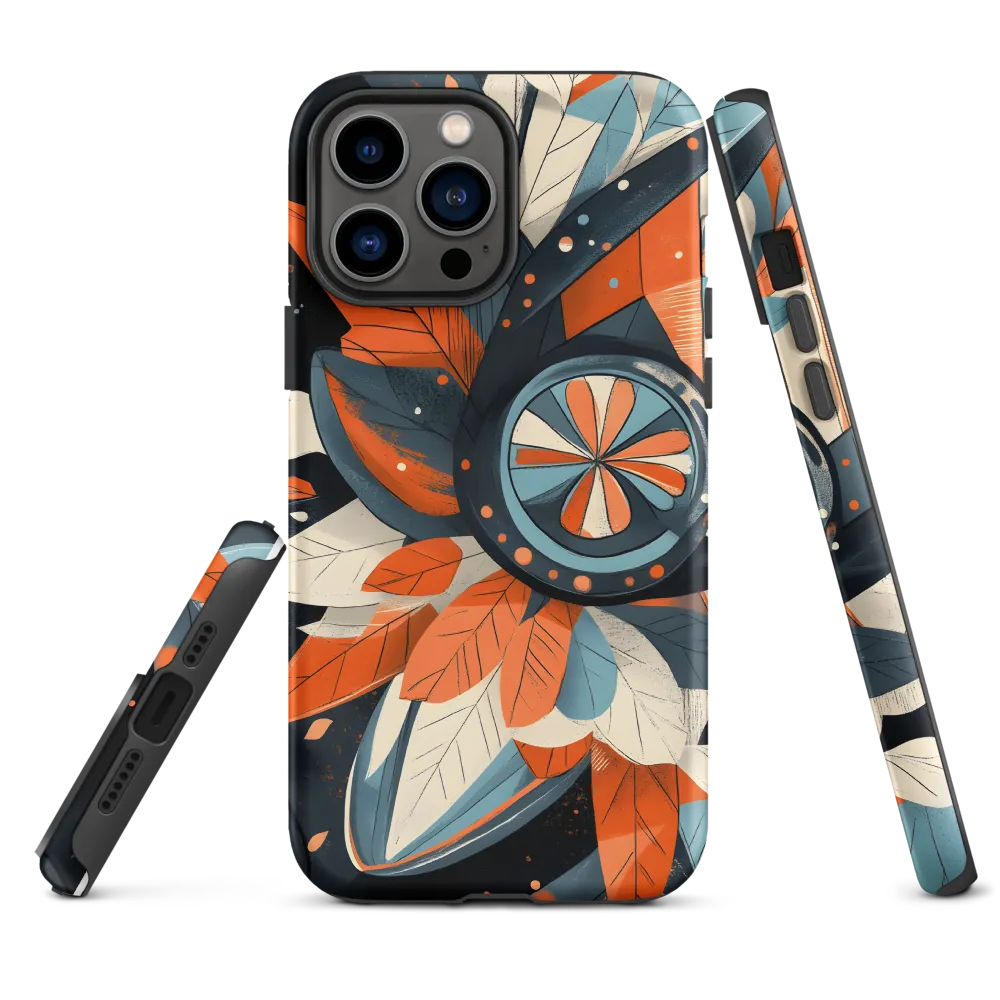 Floral Symphony in Orange and Teal