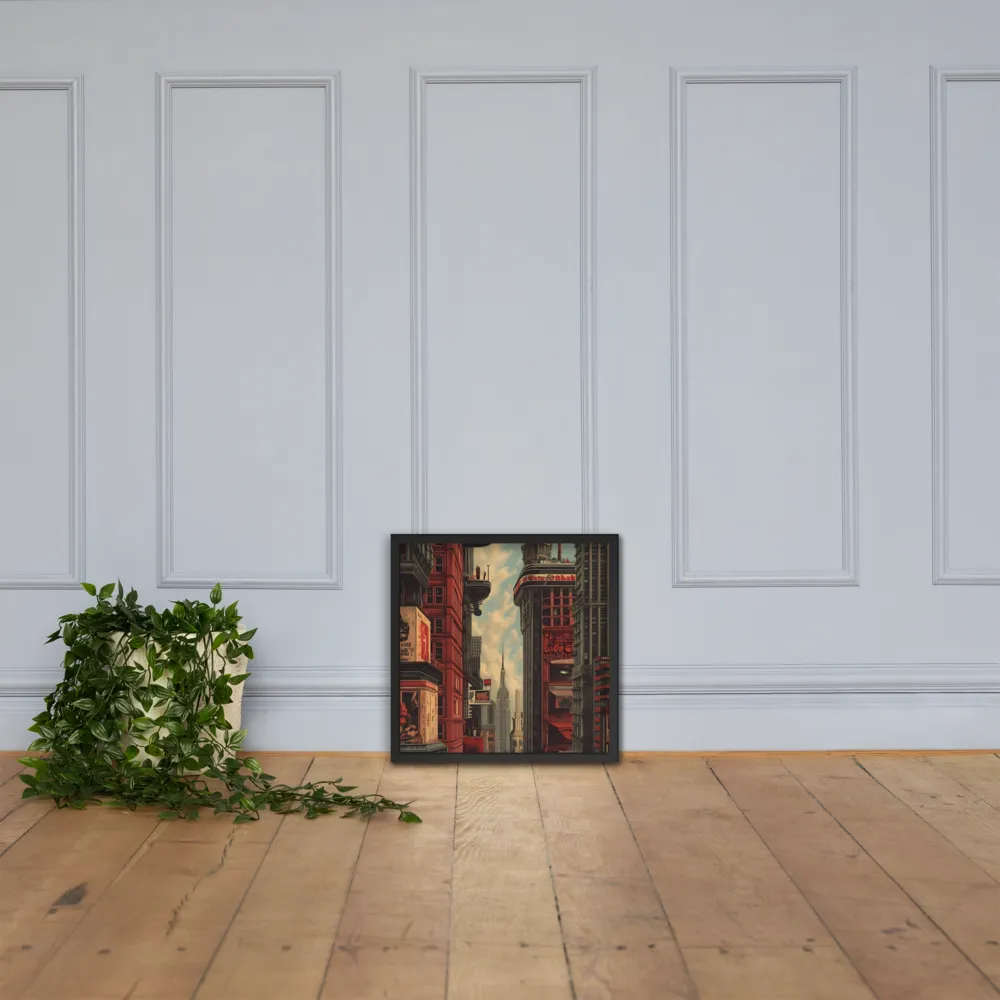 A Glimpse of Tomorrow: Urban Ambition | Poster with Black Frame | 18″×18″