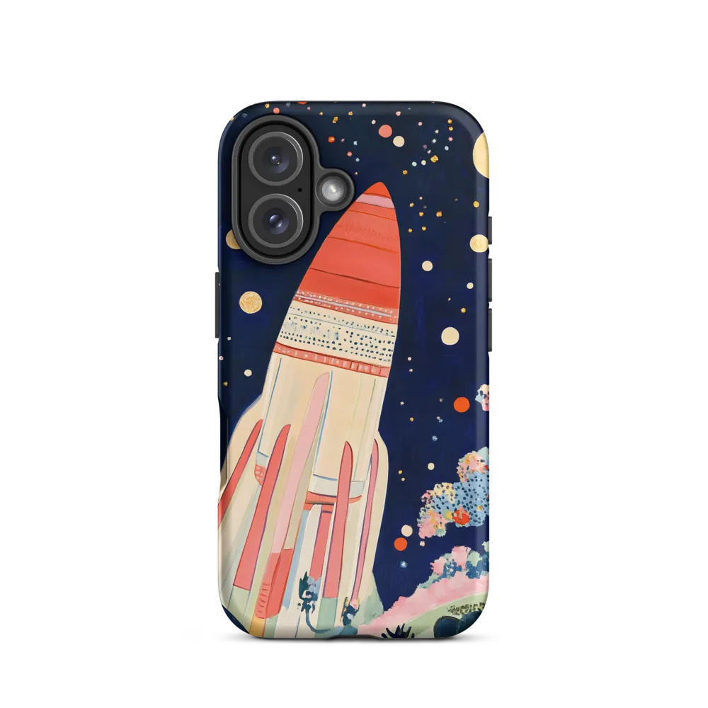 Cosmic Dreams: The Rocket's Journey | Phone Case