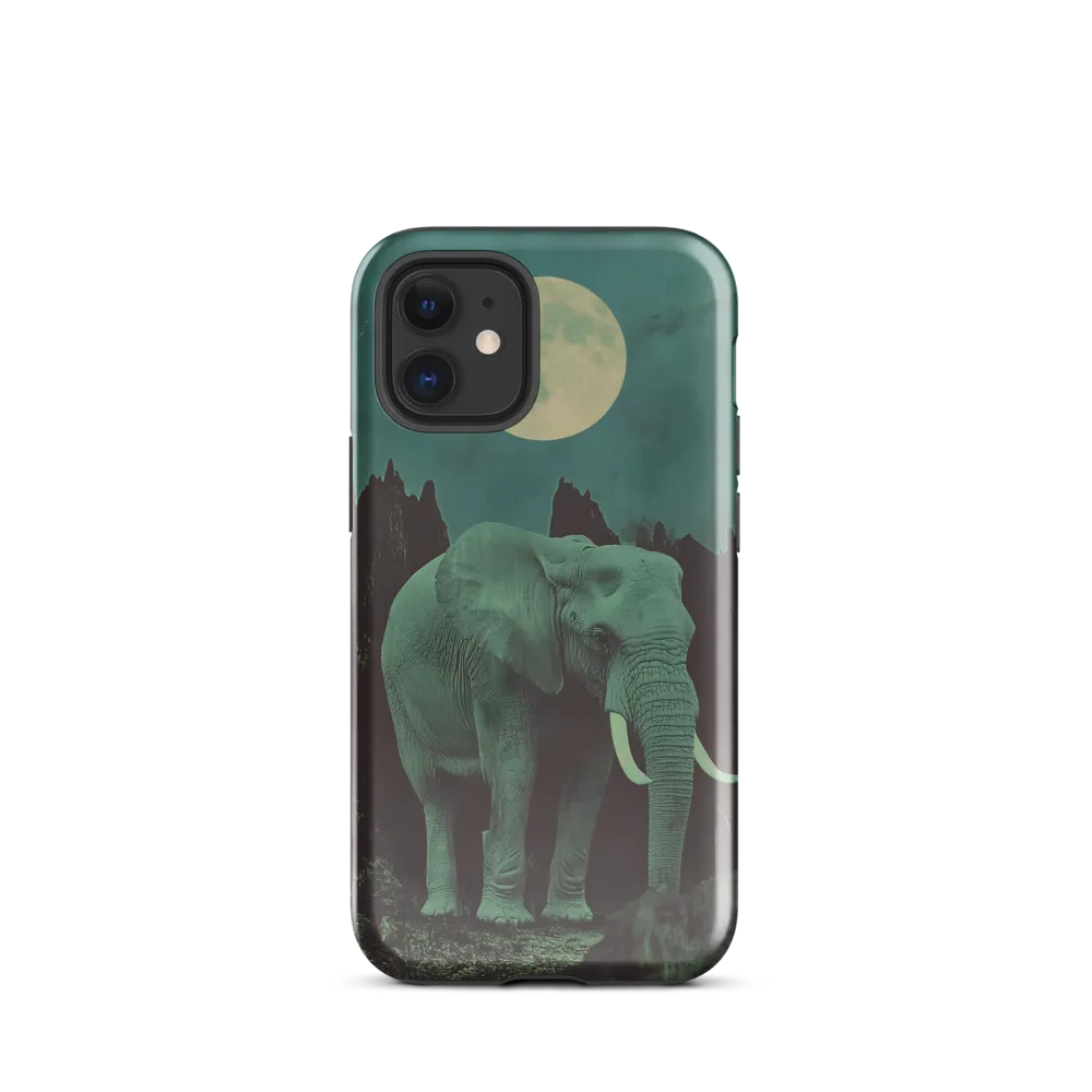 Ethereal Presence: Elephant Under a Full Moon