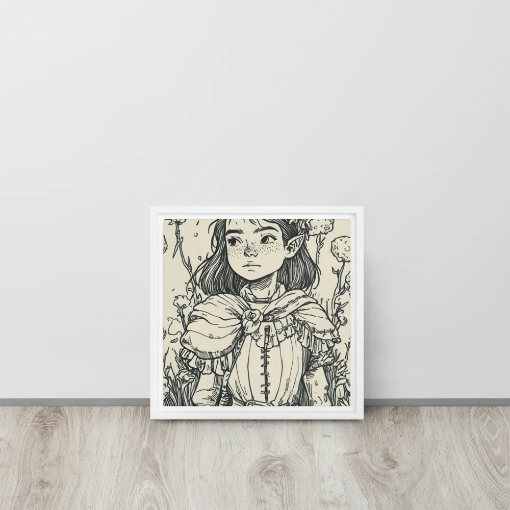A Young Guardian of Nature | Canvas with White Frame | 12″×12″