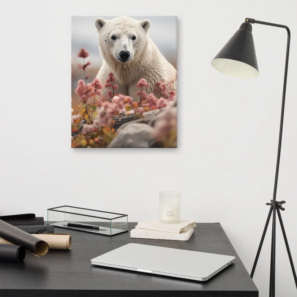 Curiosity Among Blooms: The Polar Bear