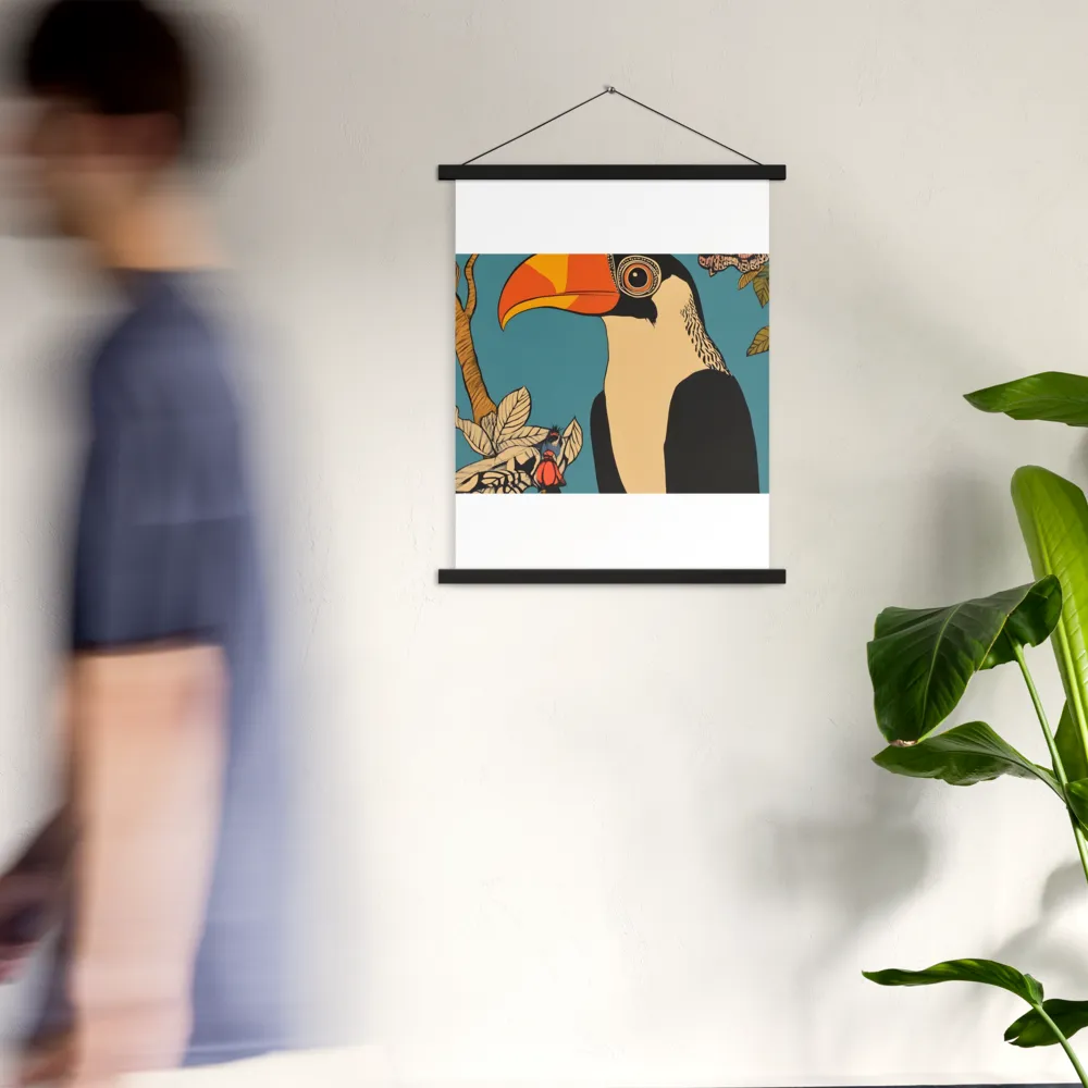 Tropical Majesty: The Toucan at Rest | Poster With Black Wood Hanger | 18″×24″