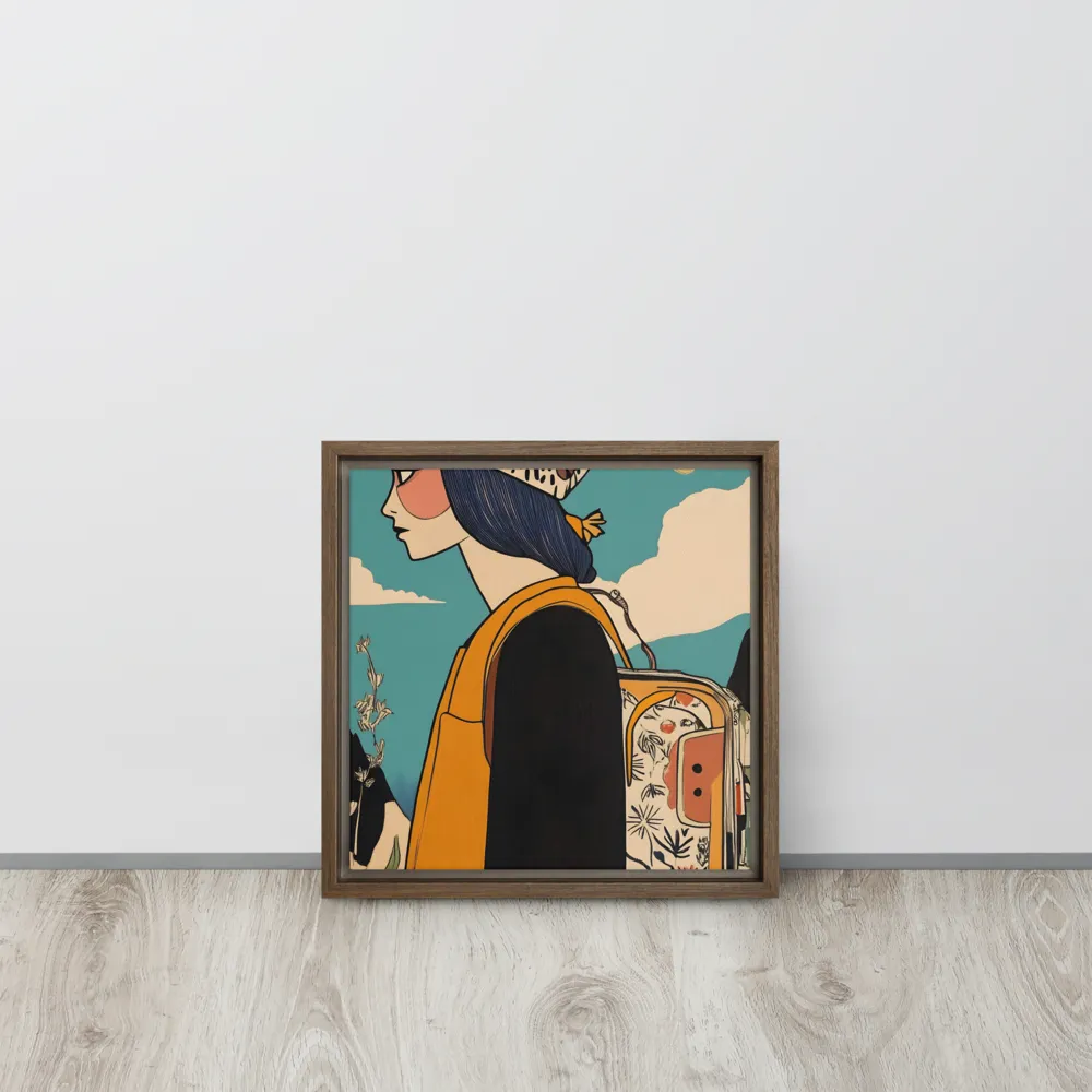 Journey's Serenity | Canvas with Brown Frame | 12″×12″