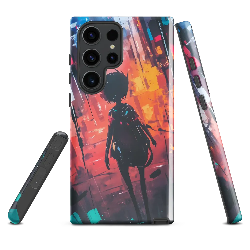 Silhouette in the Urban Abyss | Phone Case |  S23 Ultra | Tough Case | Glossy