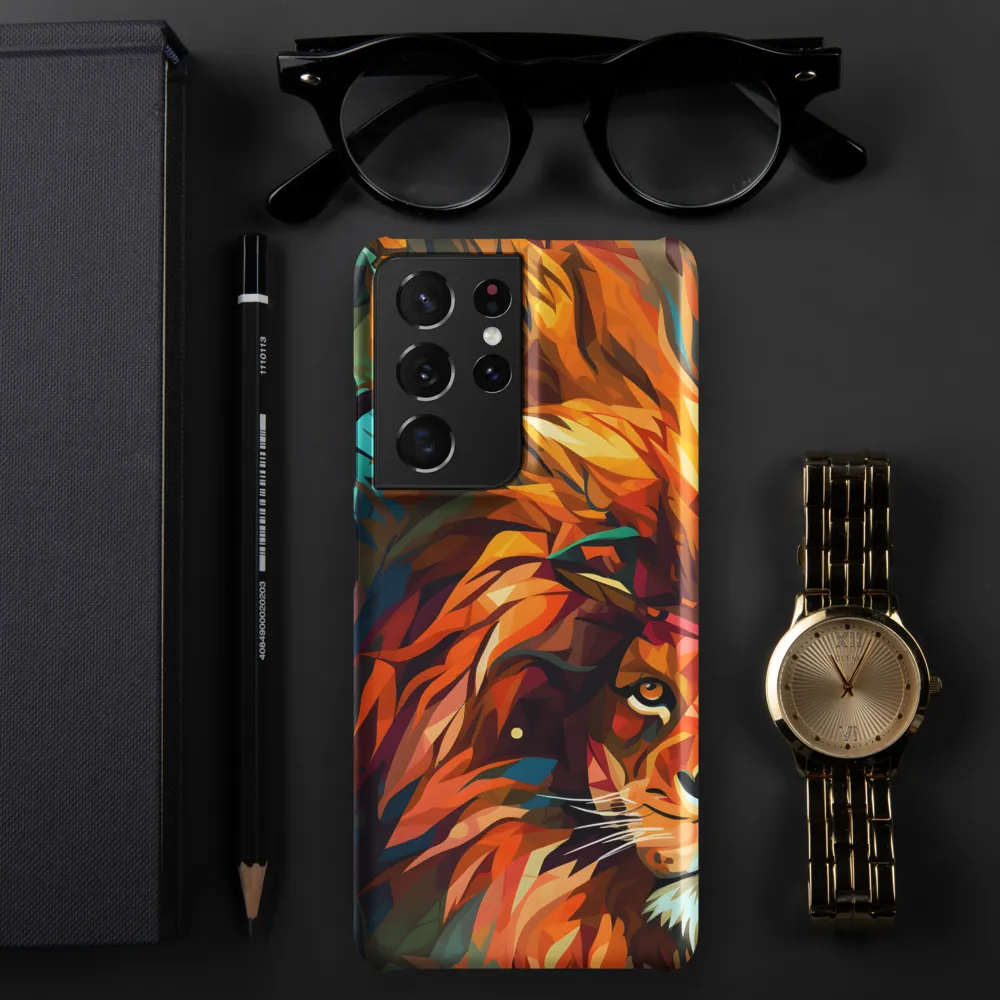 Majestic Gaze: The Polygonal Lion