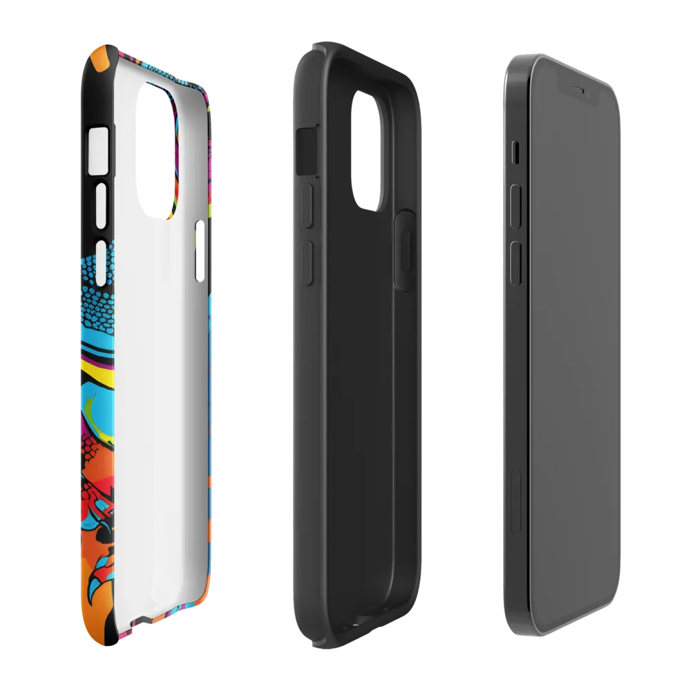 Colorful Encounters: The Playful Geckos | Phone Case |  12 Pro | Tough Case | Glossy
